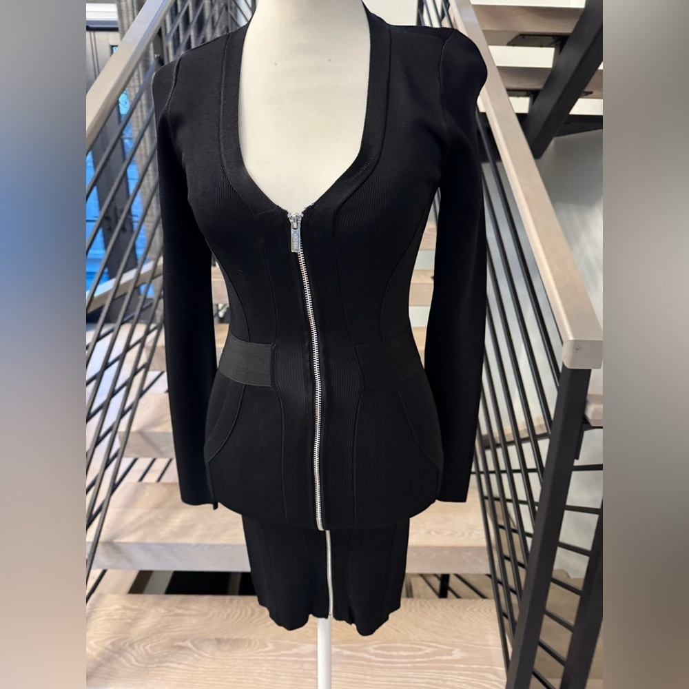 New Guess Black Zippered Bodycon Dress size XS